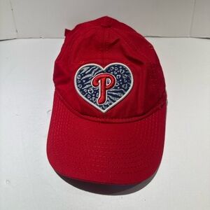 Philadelphia Phillies Red Baseball Cap Heart Logo Adjustable Strapback Hat